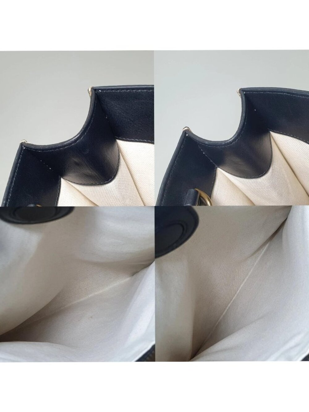 Authentic Gucci GG Supreme Bee Tote Bag Large Canvas Black Leather - Picture 12 of 12